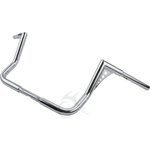 Motoecycle Chrome Rise 12" Ape Hanger Handlebar 1-1/4" For Harley Touring Electra Glide FLHT FLHTC Dressers Baggers Black