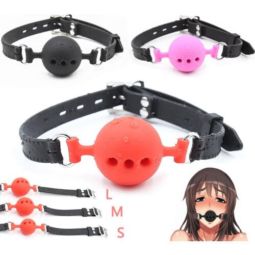 Fetish Extreme Full Silicone Breathable Ball Gag,bondage open Mouth Gags,Adult Sex Toys For Couple adult game Size S M L