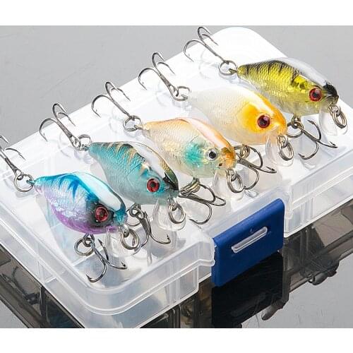 DONQL 5pcs Minnow Fishing Lure Set Wobblers Crankbait 4g 4cm Artificial Hard Bait Swimbait With Treble Hooks Fishing Accessories