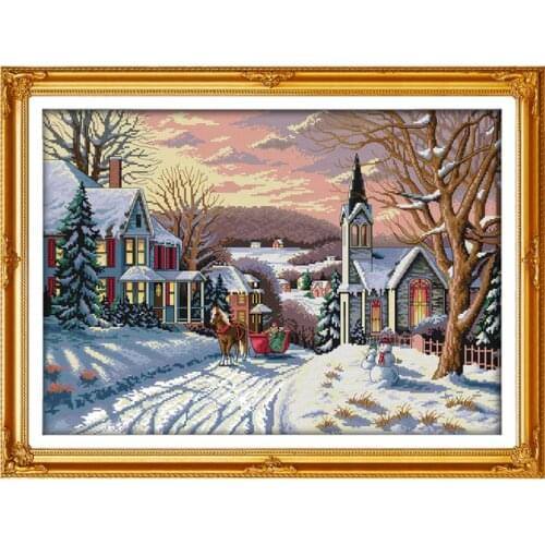 Oneroom Snowscape (6) Patterns Counted Cross Stitch 11CT 14CT Cross Stitch Set Wholesale Scenery Cross-stitch