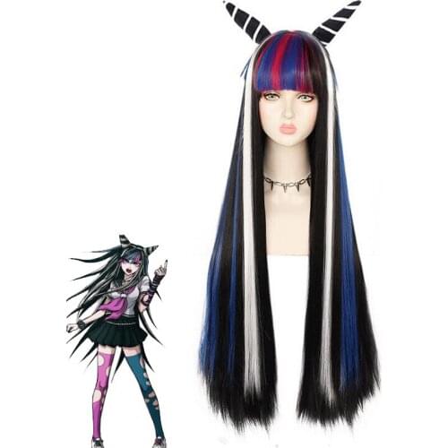 Anime Dangan Ronpa Mioda Ibuki Long Wig Cosplay Costume Danganronpa Heat Resistant Synthetic Hair Women Cosplay Wigs Decorations