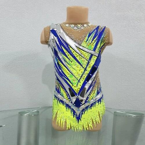 Skating dresses girls Women Green Quality artistic ballet Competition Gymnastics leotards for Girls