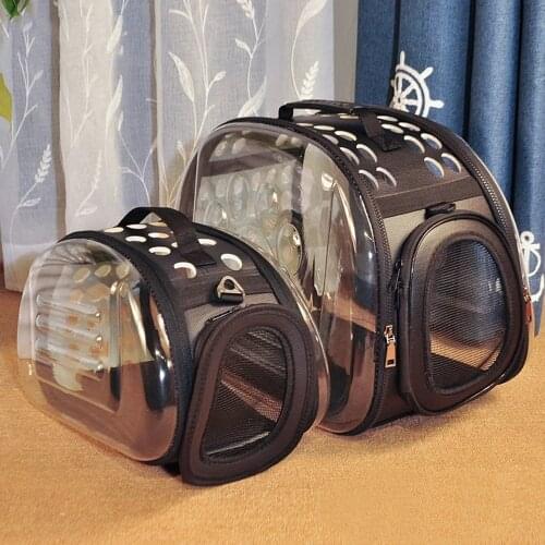 Transparent Pet Cat Dog Carrier Bag Space Capsule Foldable Breathable Transport Shoulder Backpack Outing Travel Carrying Handbag