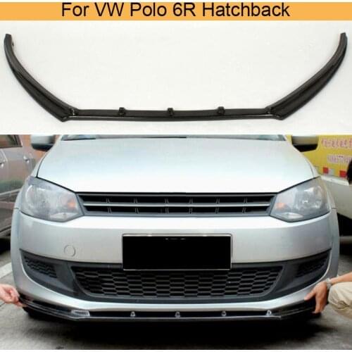 Carbon Fiber Front Bumper Lip Spoiler for Volkswagen VW Polo 6R 2011 - 2013 Front Bumper Lip Spoiler Chin Splitters Black FRP