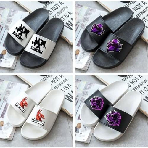 Fortnites Slippers Anime Figure Printed Men Shoes Summer Sliders Battle Royale Sandals Teens Game Fortnighted Figure Home Gift