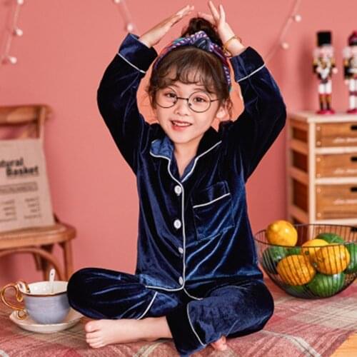 Warm Flannel Kids Pajamas Autumn Winter Girls Boys Gold Velvet Sleepwear Nightwear Baby Cloth Animal Cartoon Childrens Pyjamas