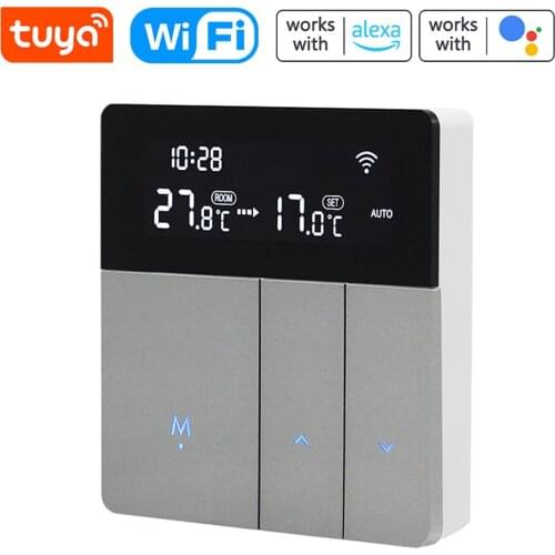 I8HGE Tuya WiFi Intelligent Temperature Controller Thermostat Backlight Brightness Automatic Adjustment Home Away Mode