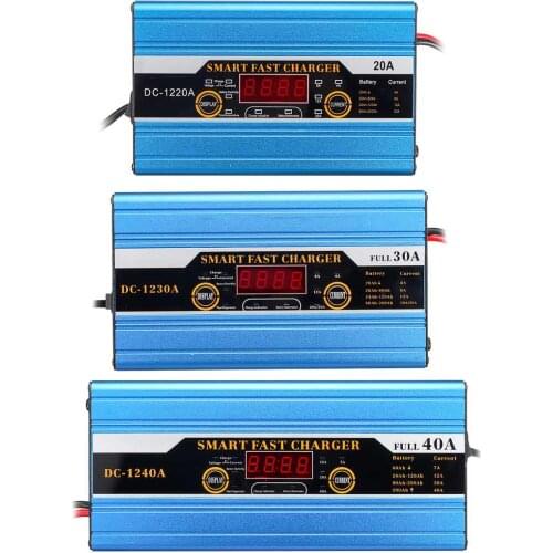 20A/30A/40A Car Battery Lead-acid LCD Display Smart Charger For Car Motorcycle Protection Caravans Motor-homes Automatically