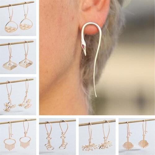 Bohemia Flower Crane Round Dreamcatcher Long Dangle Earrings Women Wedding Jewelry Birthday Party Gift Charm Pendientes