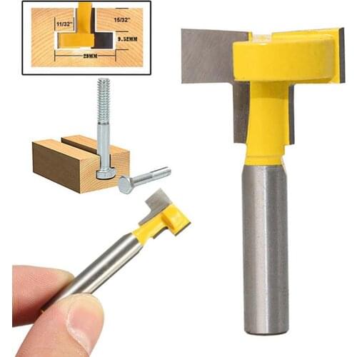 1 pcs 8mm Handle Woodworking Milling Cutter 8 Flutes Router Bit Woodworking Straight Flute T-Shape Tongue Groove Router Bit