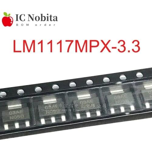 10PCS LM1117MPX-3.3 3.3V LM1117-3.3 N05A N05B SOT-223 SMD Voltage Stabilizer Chip IC New Original