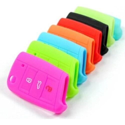 10pcs Silicon Car key cover case for Volkswagen Golf 7 MK 7 R Gti Gtd/skoda octavia A7 RS keys protective auto accessories