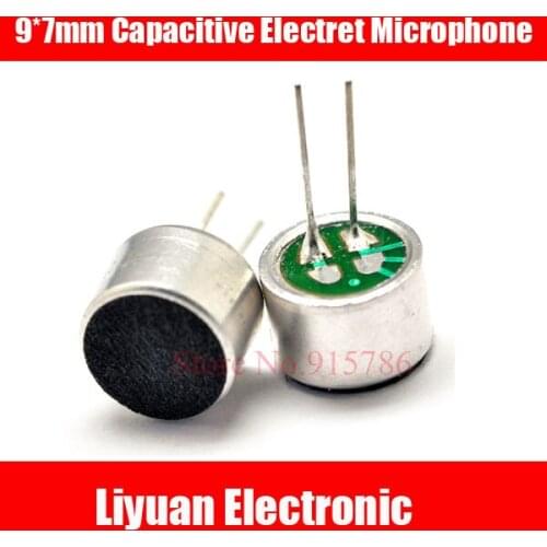 10 pcs With Pins 9*7mm Capacitive Electret Microphone Pick-Up Sensitivity 52D