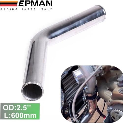 2pcs/unit 63mm 2.5" 45 Degree Aluminum Turbo Intercooler Tube piping L:600 mm For BMW 5 series Facelift EP-UP45-600-63