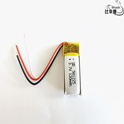 3 line Good Qulity 3.7V,120mAH 501225 Polymer lithium ion / Li-ion battery for tablet pc BANK,GPS,mp3,mp4
