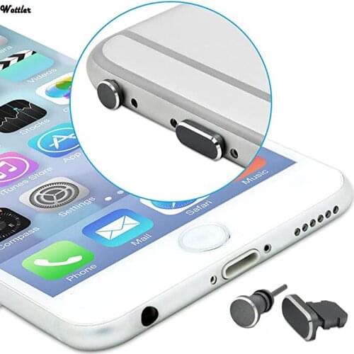3 in 1 Aluminium Alloy Dust Plug Charge Port Plug Jack 3.5 Earphone Dust Plug Gadget For iPhone 5S 6 6S 7 8 X Phone Accessories