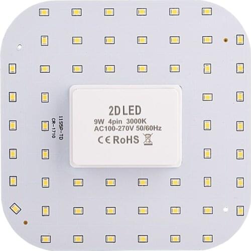 9W 2D LED GR10q 4-pin square bulb AC 90-265V replacement 16W CFL 900 flow clear incandescent lamp