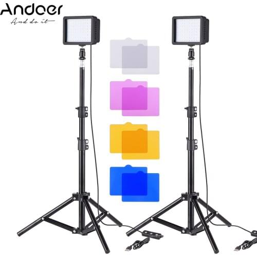 Andoer Mini USB LED Light Kit 10W 5600K LED Video Light Panel + Tripod Light Stand for Photo Studio Product Portrait Photography