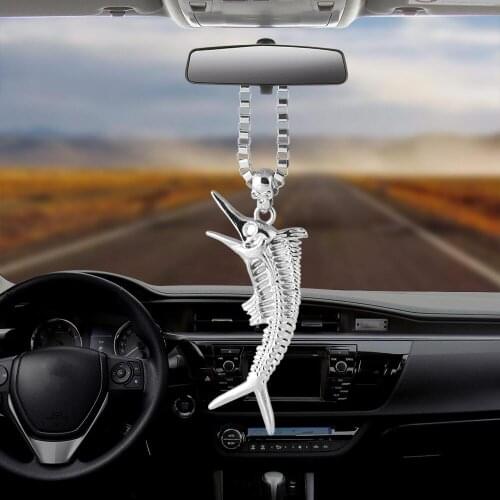 Auto Ornaments Car Pendant Cretaceous Ancient Swordfish Interior Rearview Mirror Decoration Hanging Decor Car Accessories Gifts