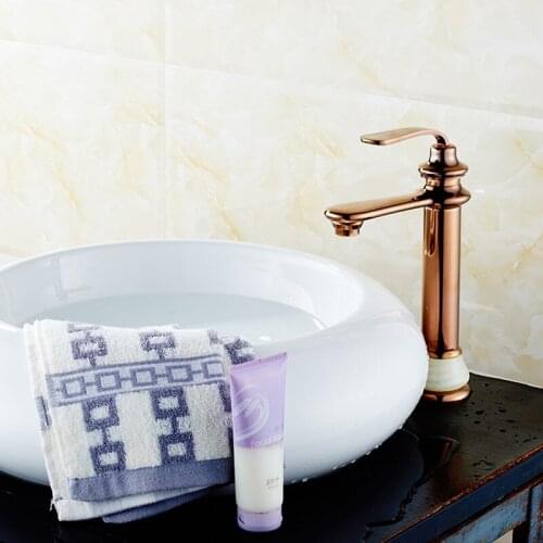 Free shipping 2017 hot selling rose golden bathroom mxier tap with solid brass gold basin sink mixer tap of hot cold gold tap