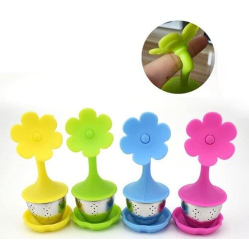 Tea tool Cute Flower Tea Infuser Tea Strainer Tea Sets silicone Stainless Steel Kitchen Tools