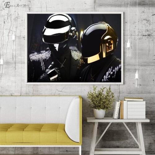 Daft Punk Mask Pop Music Singer On Sale Poster Wall Painting Living Room Abstract Canvas Art Pictures For Home Decor No Frame