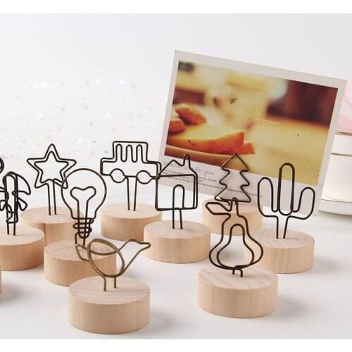 Various Shapes Wedding Heart Photo Clip Table Number Stand Desktop Decoration Metal Place Card Holder Party Supplies