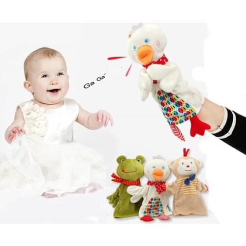 Duck Frog Puppet Show Cute Hand Puppets Soft Educational Birthday Baby Toys For Children I0057