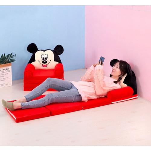 Stitch Mickey Minnie Mouse Four Layers Foldable Children Sofa 1.5m Sleeping Bed Sofa for Children Kids Disney Children Seats