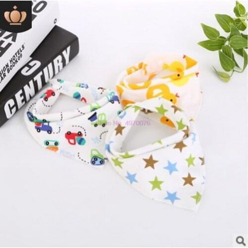 DHL 1000pcs Baby bibs waterproof Cotton Cartoon Child Baberos bibs Newborn slabber Absorbent cloth