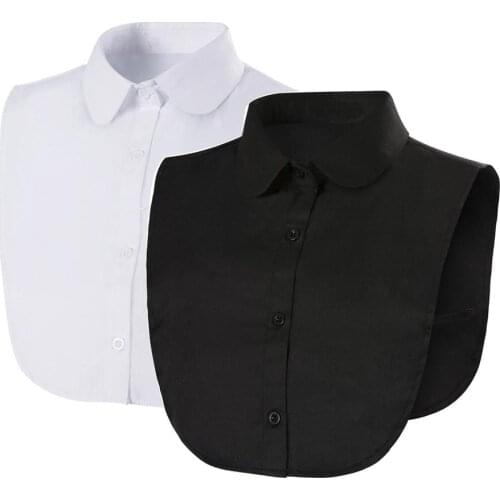 Women Cotton Fake Collar Detachable Solid Lapel Choker Necklace Shirt Fake False Collar Lapel Blouse Top Women Clothes DropShip
