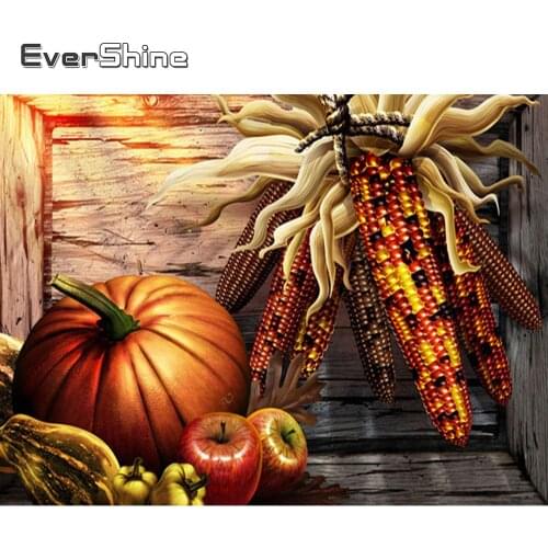 Evershine Diamond Painting Vegetables 5D DIY Scenery Cross Stitch Mosaic Embroidery Rhinestone Kitchen Decoration
