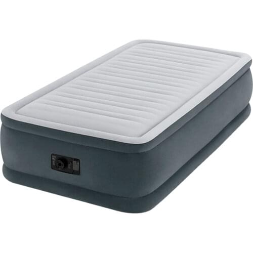 INTEX Fibertech Comfortplush inflatable mattress with pump 152x203x46cm double air bed with cover transport Camping gray Color