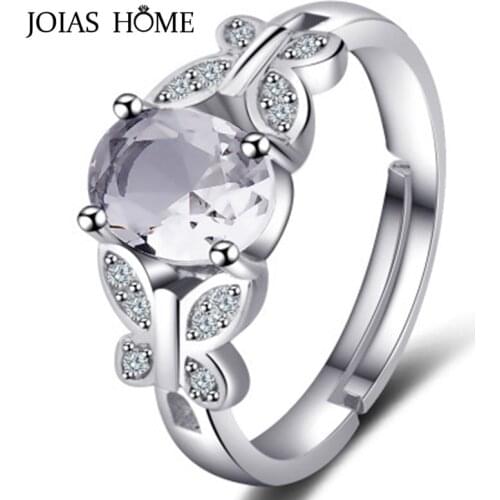 JoiasHome Classic 925 Sterling Silver Rings For Women Wit Round Shape Gemstones Size 6-10 Top Quality Fine Jewelry Wholesale