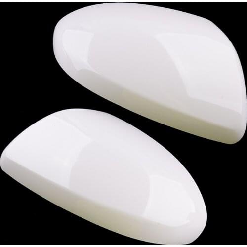 1 Pair White Car Exterior Front Left Right Side Wing Rear View Mirror Covers Caps Fit for Mazda 3 2010 2011 2012 2013