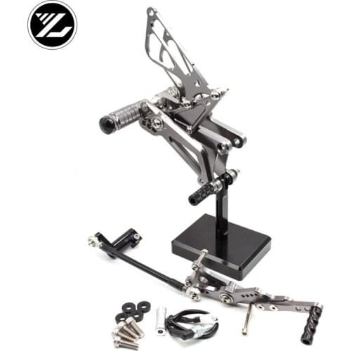 CNC Verstelbare Rearsets Achter Set Motorfiets Footrest Moto Pedaal pedal For triumph DAYTONA 675R 2006-2016 DAYTONA 675 2011-13