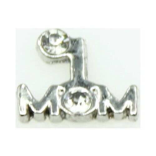 Small Wholesale 20pcs/lot MOM crystal Floating Charms Living Glass Memory Lockets Floating Charms DIY Jewelry Accessory