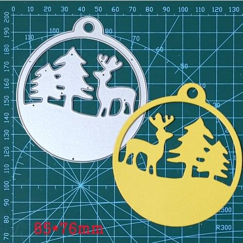Metal Die Cuts Stencils Circle Deer Tree Labels Frame Crafts Cutting Dies For DIY Scrapbook Paper Cards Embossing Die Mould