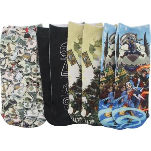 Anime Avatar The Last Airbender Sock Short Socks Cosplay Prop Cartoons Anime Aang Katara Cotton Appa Socks Halloween