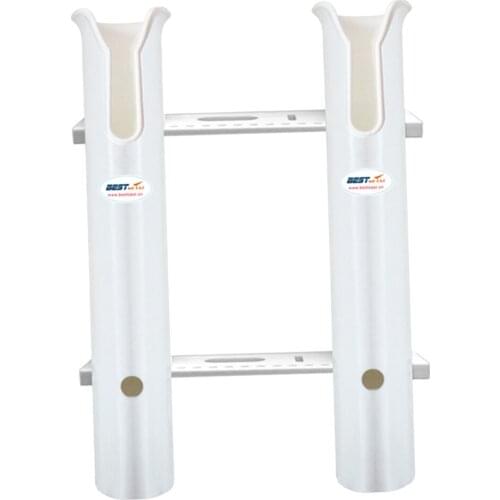 Plastic 2 Tube Rod Holder Rack Bracket Socket Marine Boat Kayak Fishing