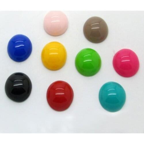 LF 50Pcs Mixed 15mm Multicolor Round Resin Cabochon Flatback Decoration Crafts Embellishments For Scrapbooking Diy Accessories