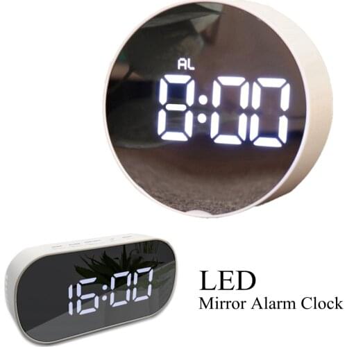 Nordic Digital LED Mirror Alarm Clock Electronic Clocks Desktop USB/AAA Powered Desperados Home Table Decor