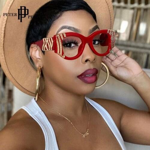 Cat Eye Optical Glasses Women Gold Color Stripe Myopia Eyeglasses Frame Fashion Computer Anti Blue Light Spectacles Female Frame