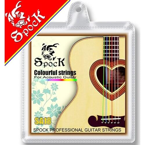 Spock SA18 Colorful Coated Acoustic Guitar Strings 011-052 inch Colorful Coated Copper Alloy Wound Stainless Steel Core