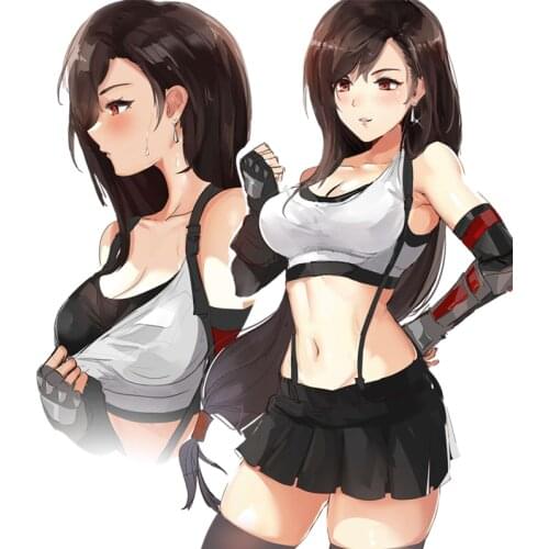 Tifa lockhart in Final Computer Games ! Removable colored car stickers for volkswagen bmw e46 bmw e90 passat b6 car sticker automobile car accessories