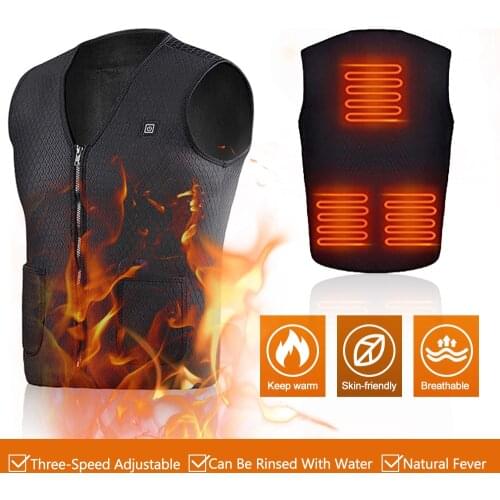Outdoor Heated Jacket USB Heating Vest Jacket Flexible Electric Thermal Clothing Waistcoat Hiking Warm Electric Heated Clothes