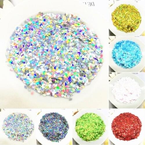 Ultra-thin Transparent PET Sequins 3mm Diamond Laser Glitter 3D Nail Sequin Eo-Friendly Loose Sequin Nail Art Decorations 10g