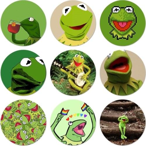 Kermit Frog Funny Cute Icons Pins Badge Decoration Brooches Metal Badges For Clothes Backpack Decoration