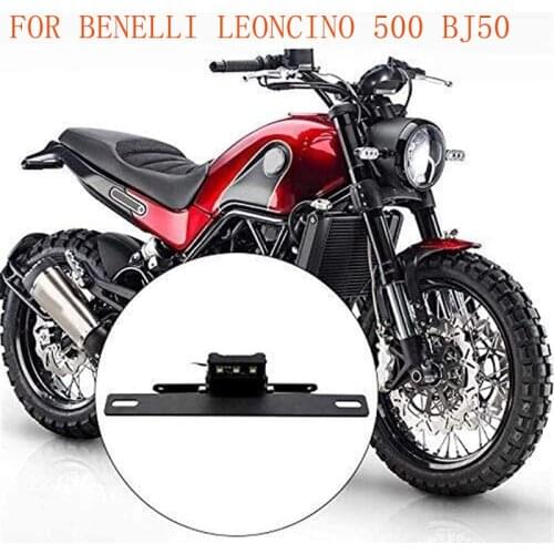 Motorcycle Parts Rear License Registration Plate Tail Frame Holder Bracket Modified with Led Light For Benelli Leoncino 500 Bj50