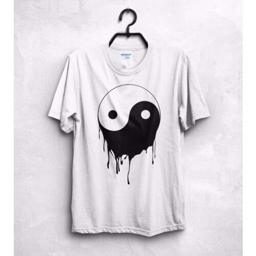 Women Men Casual Tee Shirts Yin And Yang T Shirt Top Chinese Philosophy Cool Awesome Melting Logo Party Giftnovelty Tee Shirts